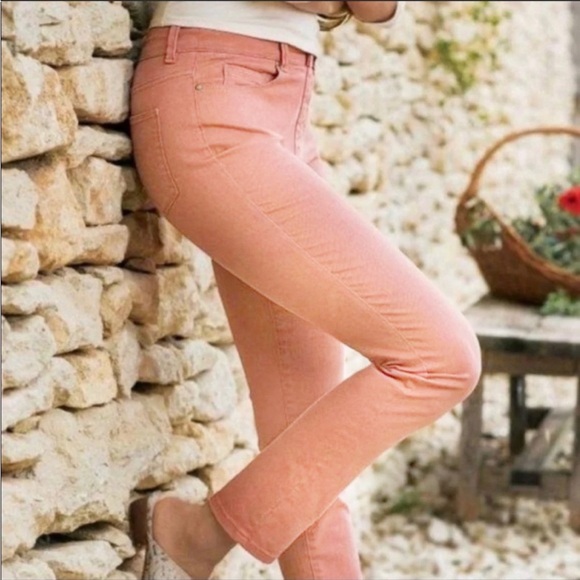 Soft Surroundings Stretch Denim Dusty Rose Pink Crop Jeans 3AN42 PL Petite Lg - Picture 1 of 6